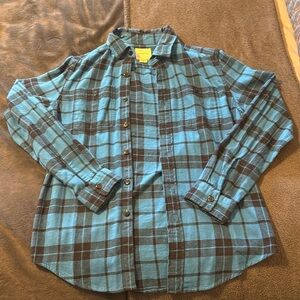 American Eagle men’s blue plaid button flannel shirt